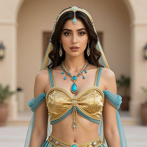 Arabian Goddess in Gold and Blue