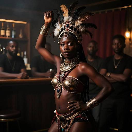 Intense Performance in a Dimly Lit Bar