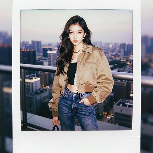 Stylish Urban Fashion Portrait with Bokeh