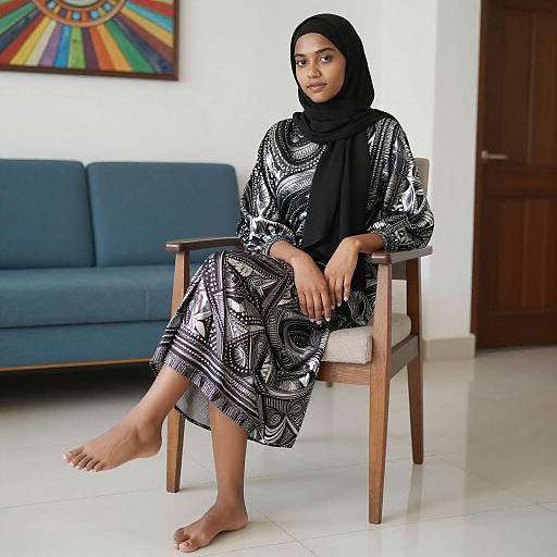 Young Woman in Modern Living Room