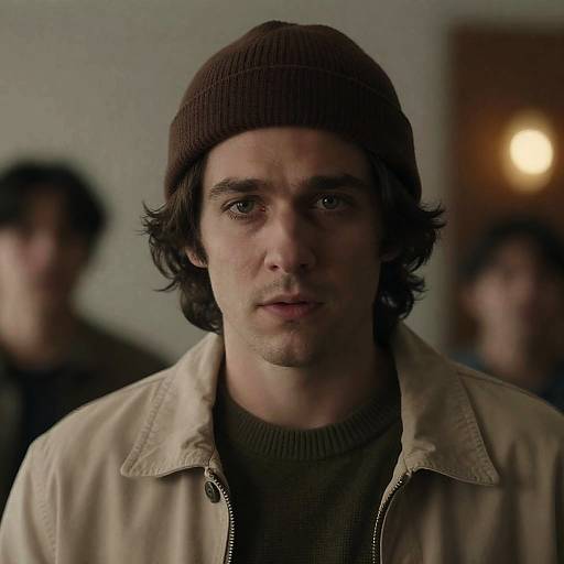 Concerned Man in Cozy Winter Clothing