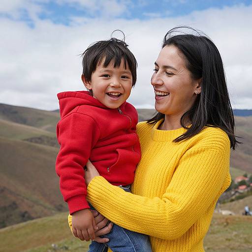 Joyful Mother and Child in Peru