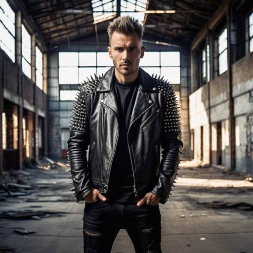 Dramatic Portrait of Man in Leather Jacket