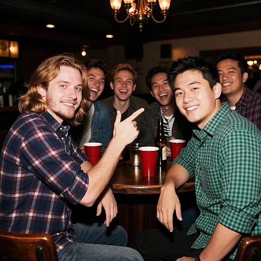 Casual Bar Scene with Friends Gathered