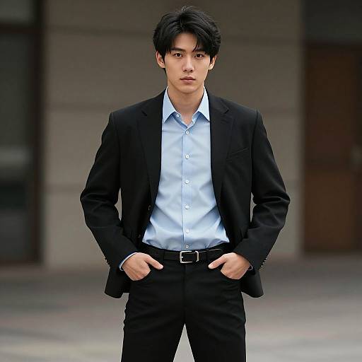 Classy Asian Male in Casual Jacket