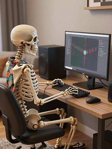 Hyper-Realistic Skeleton Gaming in Style