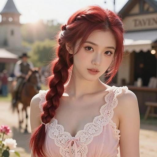 Realistic Portrait of a Girl in Lace