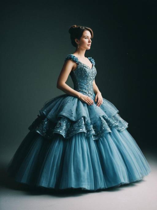 Elegant Woman in Mini Ball Gown Portrait