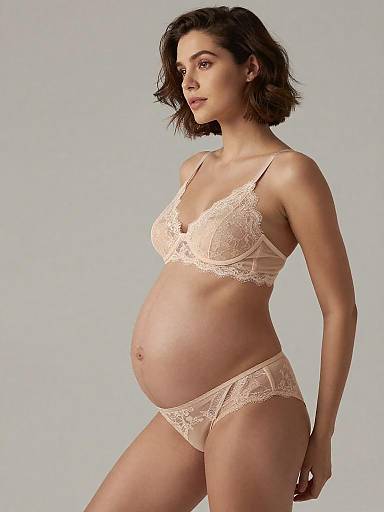 Poised Maternity Lingerie Studio Portrait
