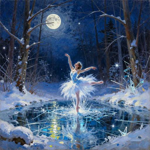 Mystical Winter Ice Dancer Painting