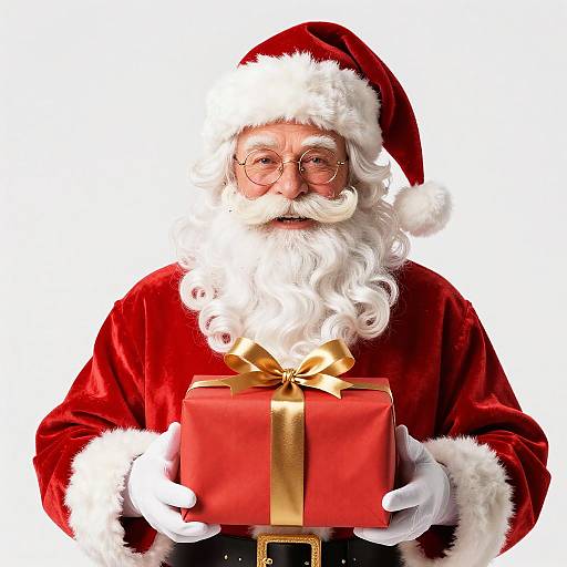 Photorealistic Smiling Santa with Gift