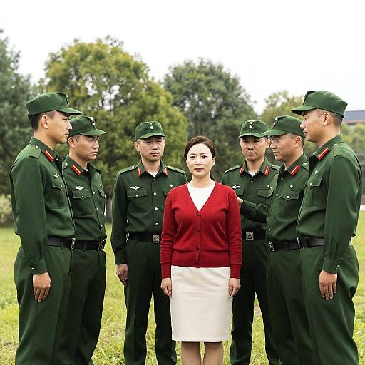 Military Group Portrait with Woman