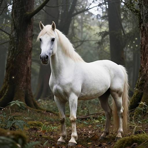 Realistic Majestic Unicorn in Forest