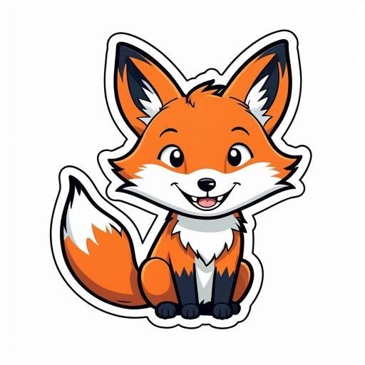 Joyful Cartoon Fox Sticker