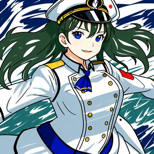 Illustration of Admiral (warship girls r), warship girls r in the style of Namamo nanase