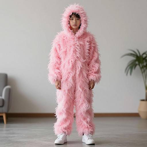 Whimsical Pink Loofah Costume Photography