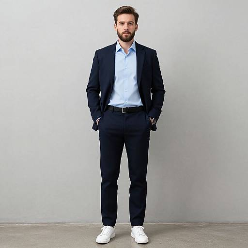 Realistic Man in Preppy Outfit