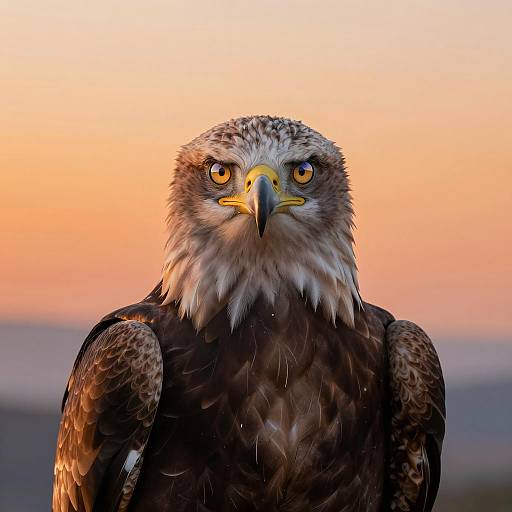 Vibrant Gradient Eagle Portrait at Sunset