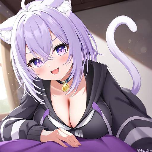 Illustration of Onigirya (nekomata okayu), hololive in the style of Maccha