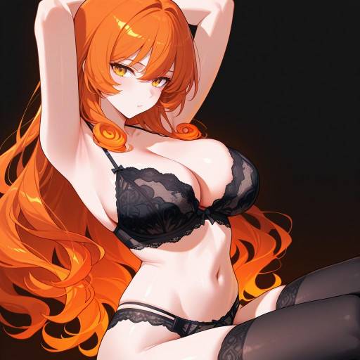 Radiant Woman in Black Lingerie Radiant Woman in Black Lingerie