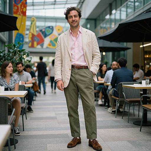 Stylish Man in Modern Atrium