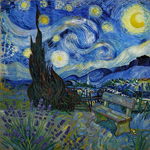 Van Gogh Style Provence Garden Night