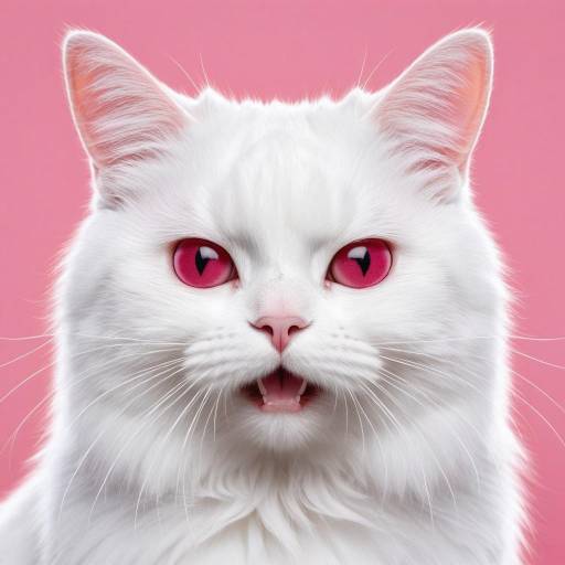 Artistic Portrait of a White Cat