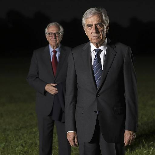 Mysterious Night Portrait of Older Men