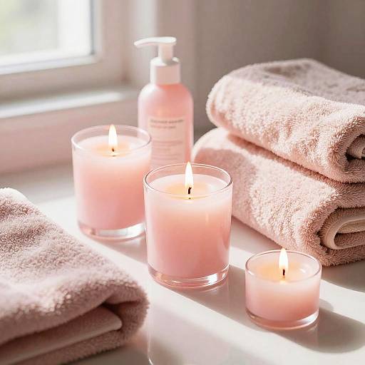 Cozy Pink Pastel Self Care Scene