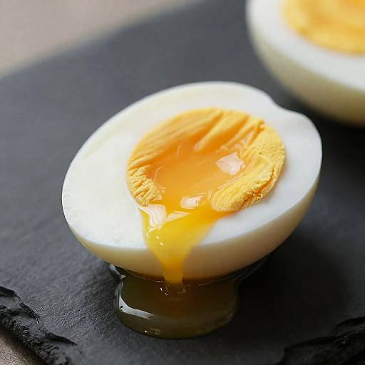 Silky Soft-Boiled Egg on Dark Slate