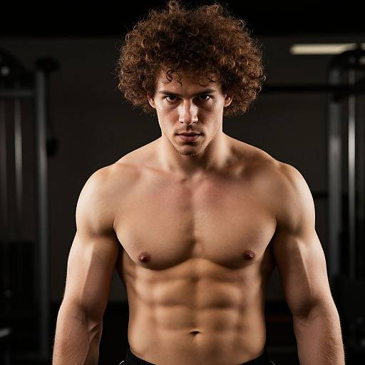 Fit Afro-European Man in Gym