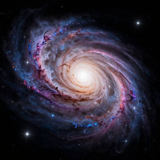 3D Animated Spiral Galaxy with Nebulae