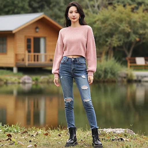 Pear-Shaped Woman in Casual Streetwear