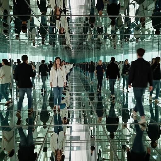 Infinite Reflections in Mirror Labyrinth