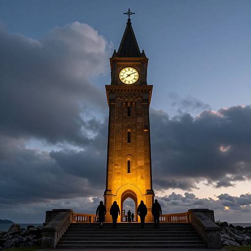 Majestic Clock Tower at Twilight Coast
