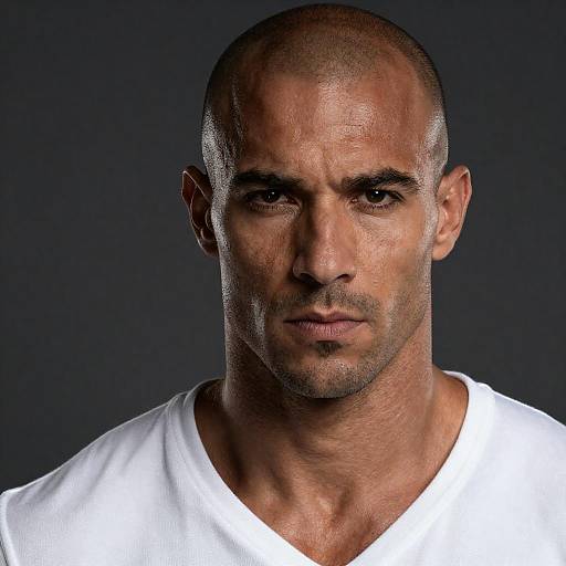 Portrait of Muscular Dark-Skinned Man