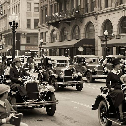 Vintage 1924 City Street Scene