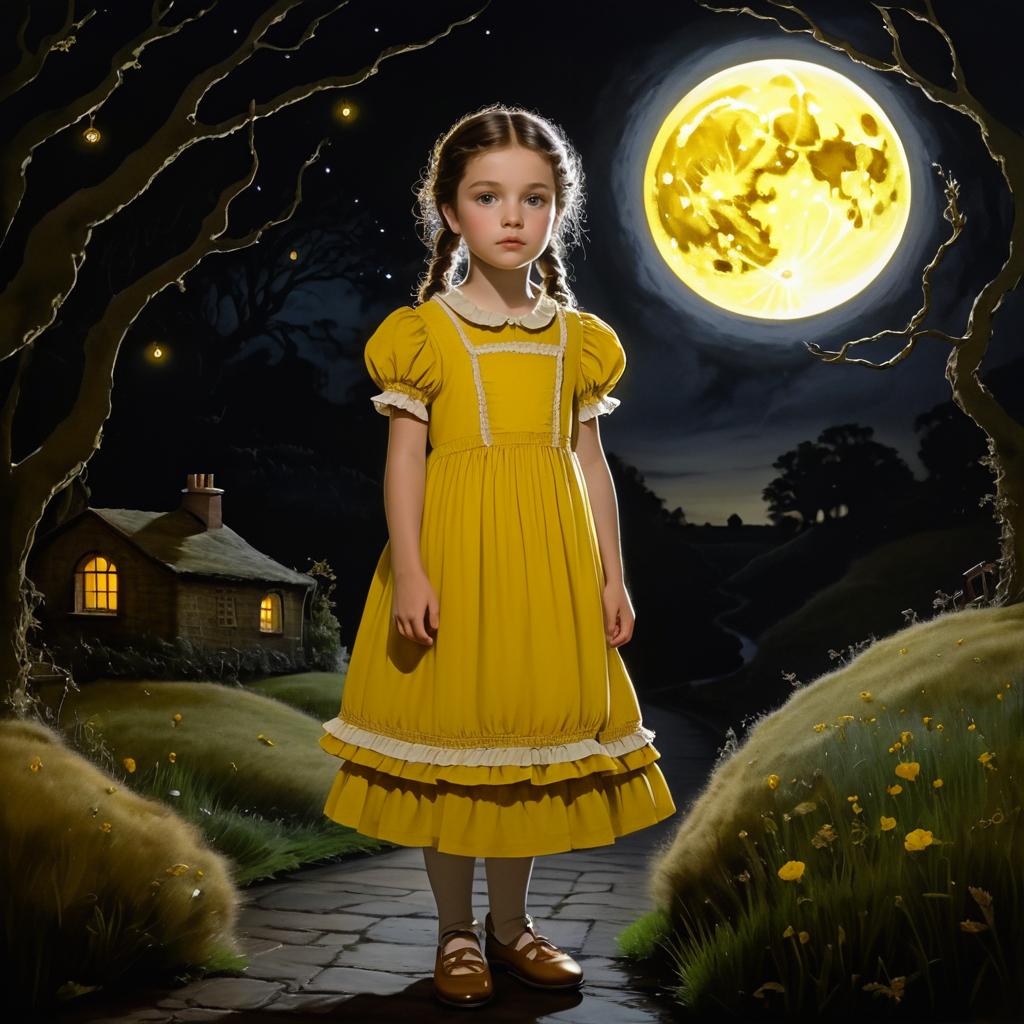 Mystical Moonlit Girl Portrait