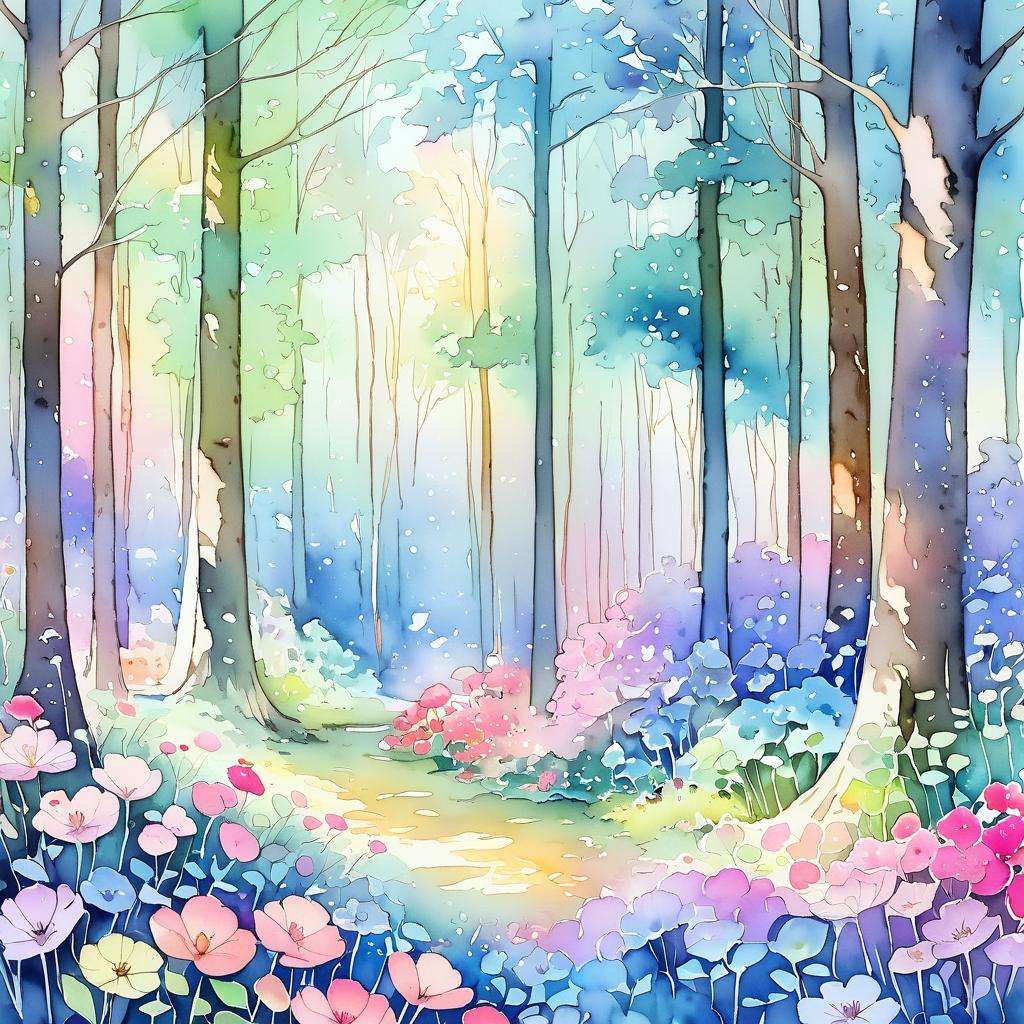 Enchanting Woods with Vibrant Watercolors