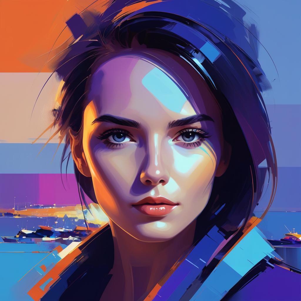 Woman's Face in Wileman Style Art