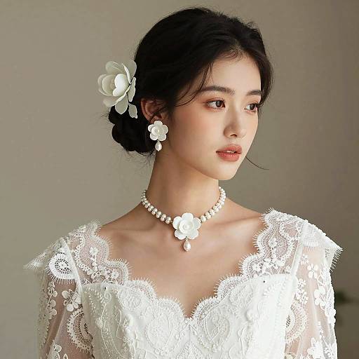 Vintage-Inspired Elegance in White Gown