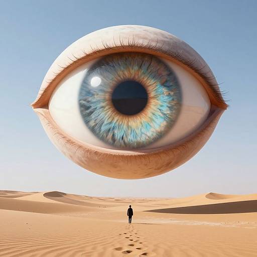 Colossal Luminous Eye in Desert