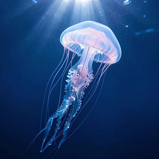 Bioluminescent Jellyfish in Ocean