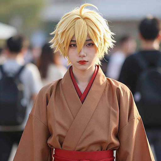 Anime Character in Kimono with Wigs