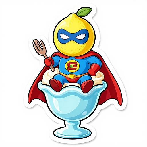 Lemon Mask Superhero on Ice Cream Sundae