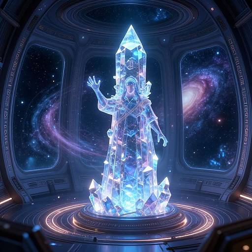 Mystical Mage Crystal Tower Spaceship