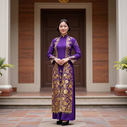 Traditional Vietnamese Woman in Dress