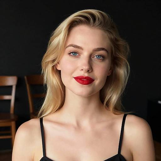 Blonde Woman Portrait in Dim Lighting