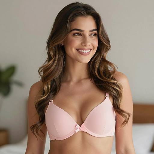 Smiling Woman with Wavy Hair Portrait