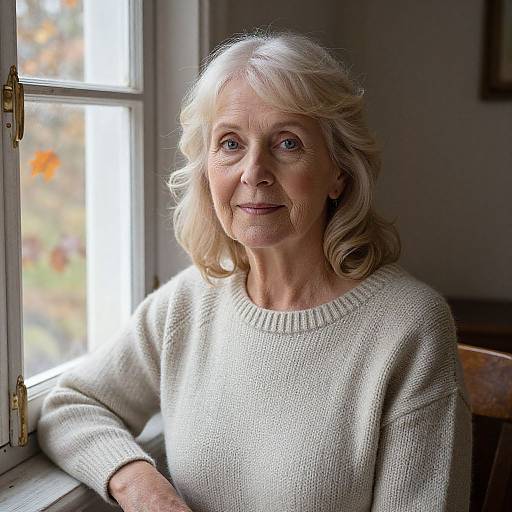 Gentle Autumn Portrait of Elderly Woman